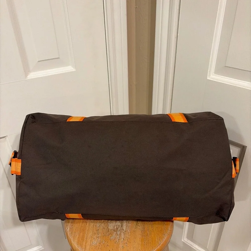 Tommy Bahama Duffel Bag Unisex Large Brown Orange Travel Weekender Good Canvas